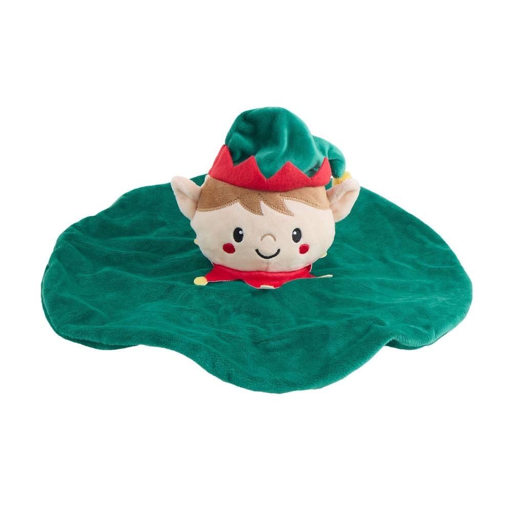 Merry & Bright Elf Plush Dog‎ Toy Green Crinkle Thrash Stuffy Christmas New